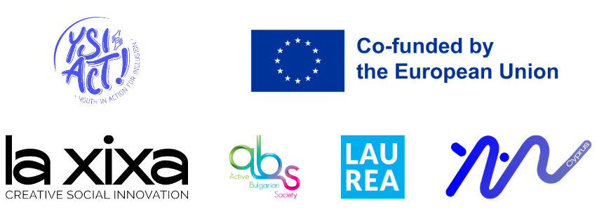 Logo banner: Ysi-Act, cofunded by the European Union, La Xixa, Laurea, YEU and ABS logos.